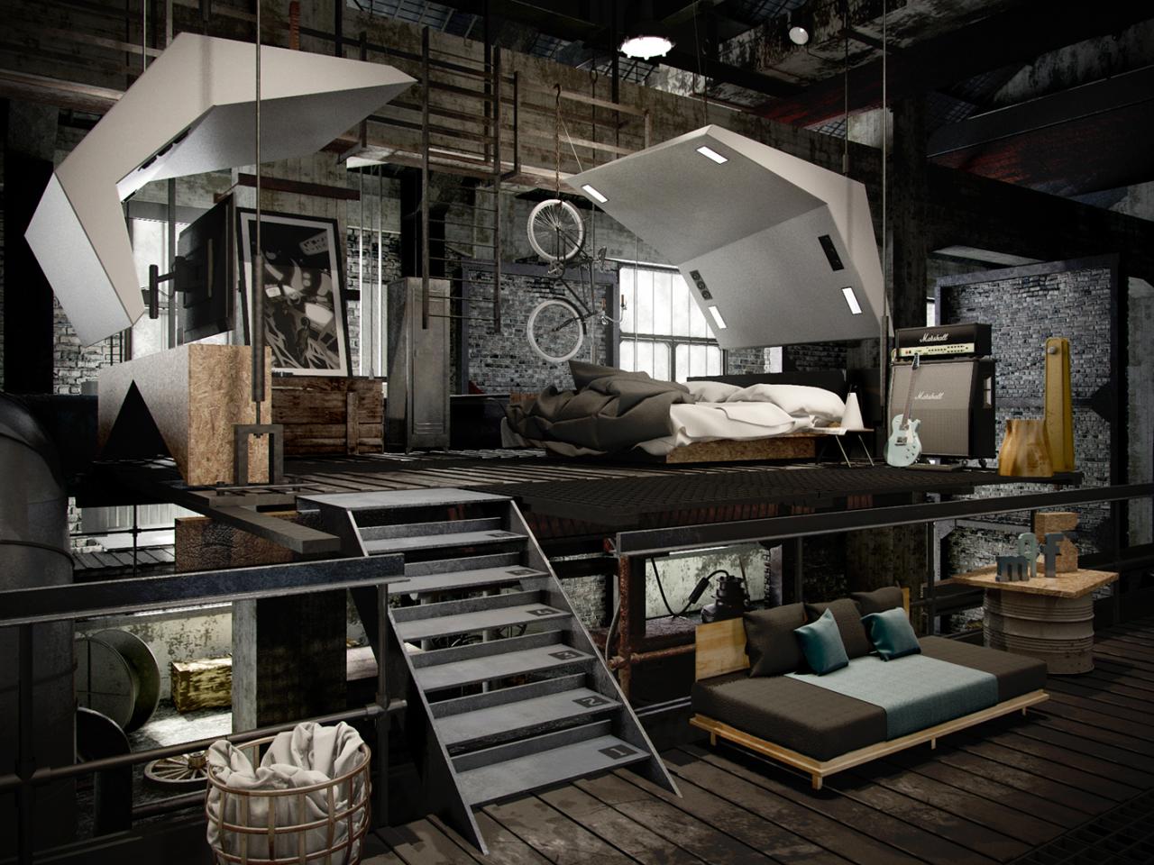 Industrial loft decor